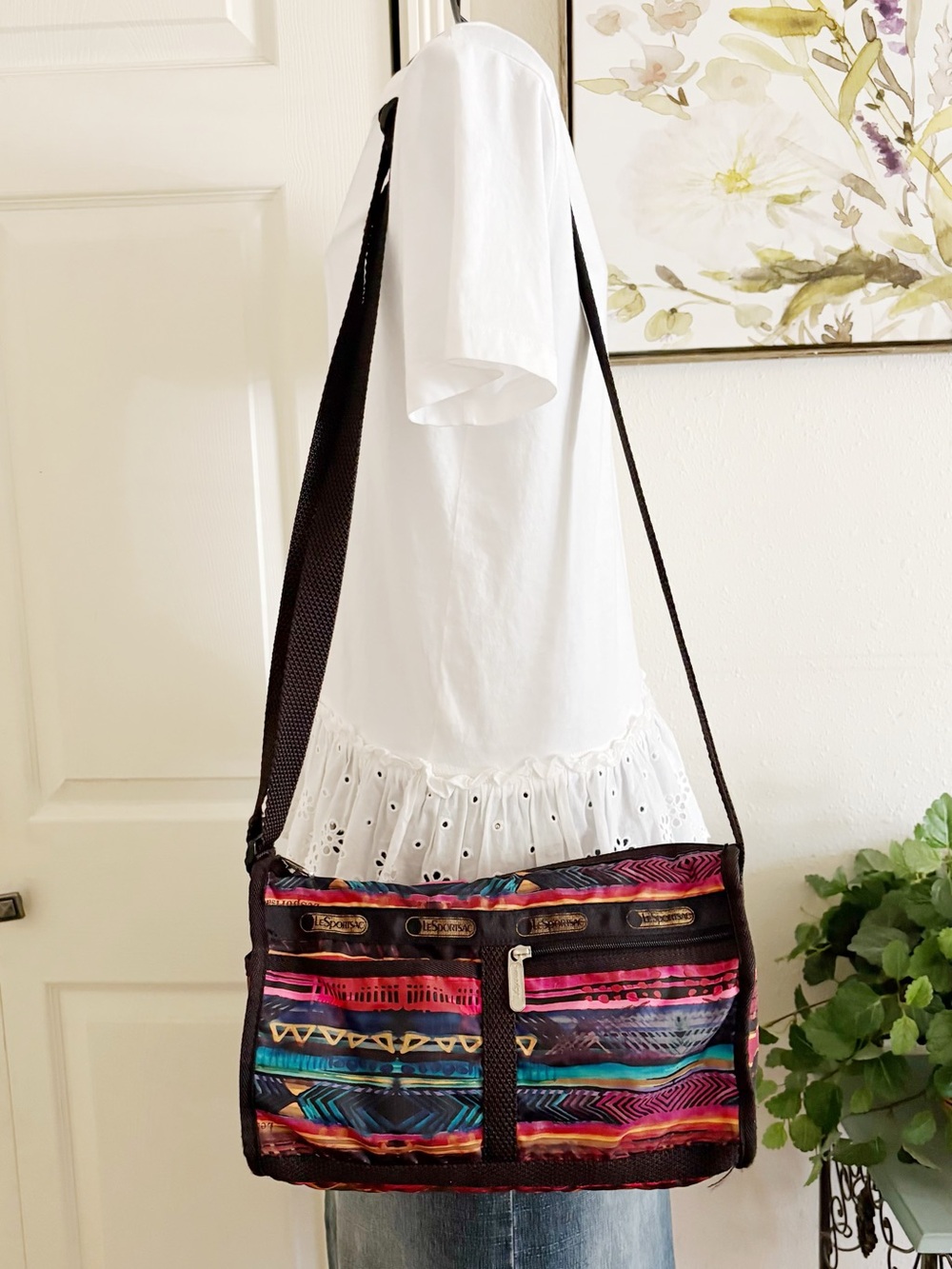 LeSportsac Multicolor Crossbody Tote - Vibrant Abstract Print